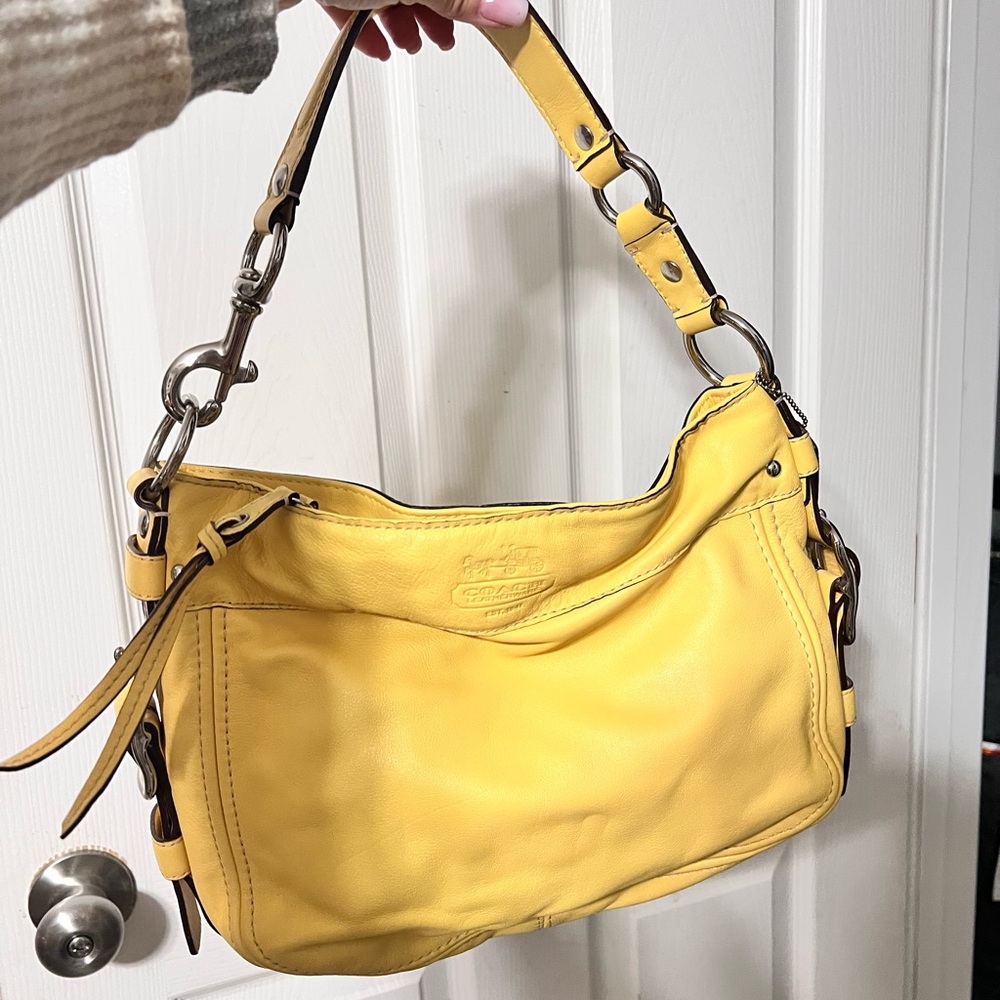 Coach Yellow Leather Shoulder Bag